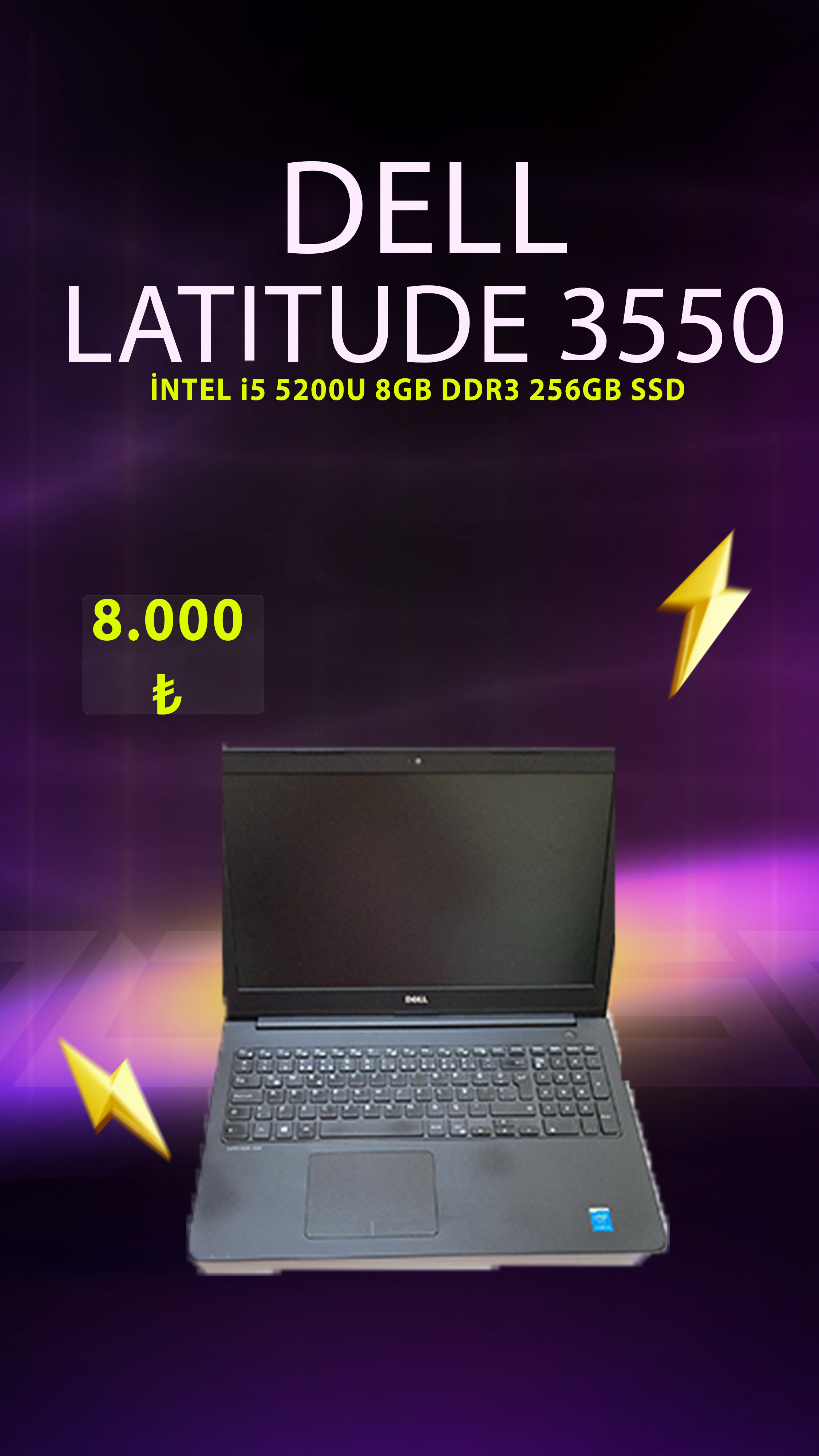 DELL LATİTUDE 3550 İNTEL İ5 5200U 8GB DDR3 256GB SSD 15-6 İNÇ